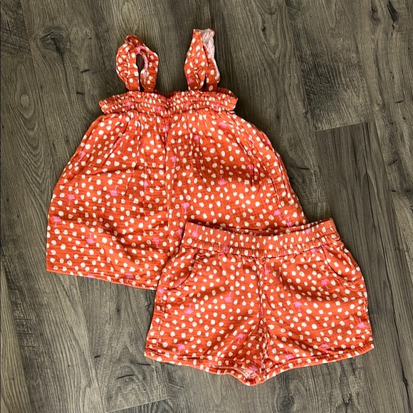 Orange Polka Dot Top and Shorts Set - Picture 1 of 4